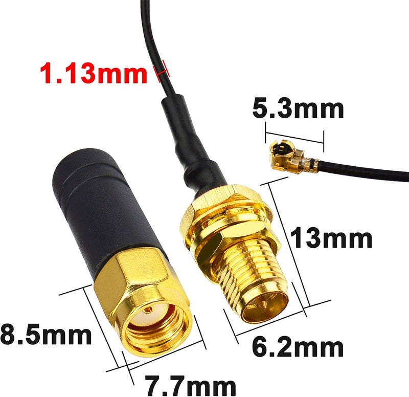onelinkmore 2.4G WiFi Antenna for FPV TX Antenna with RP-SMA Female Cable Dipole Whip FPV PC Antenna Pack of 2… - Image 3