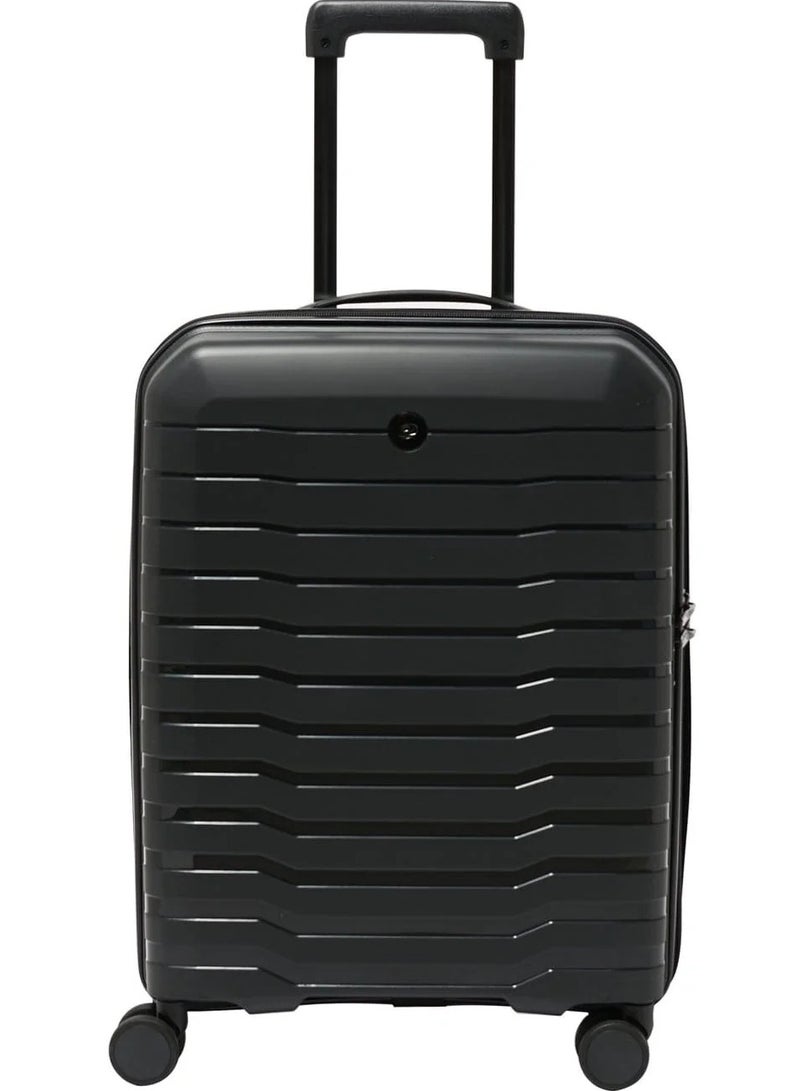 Echolac Lordnorth 3-Piece (58+68+77 Cm) Hardcase 4-Double Wheeled Expandable Luggage Trolley Set - Black - Image 3