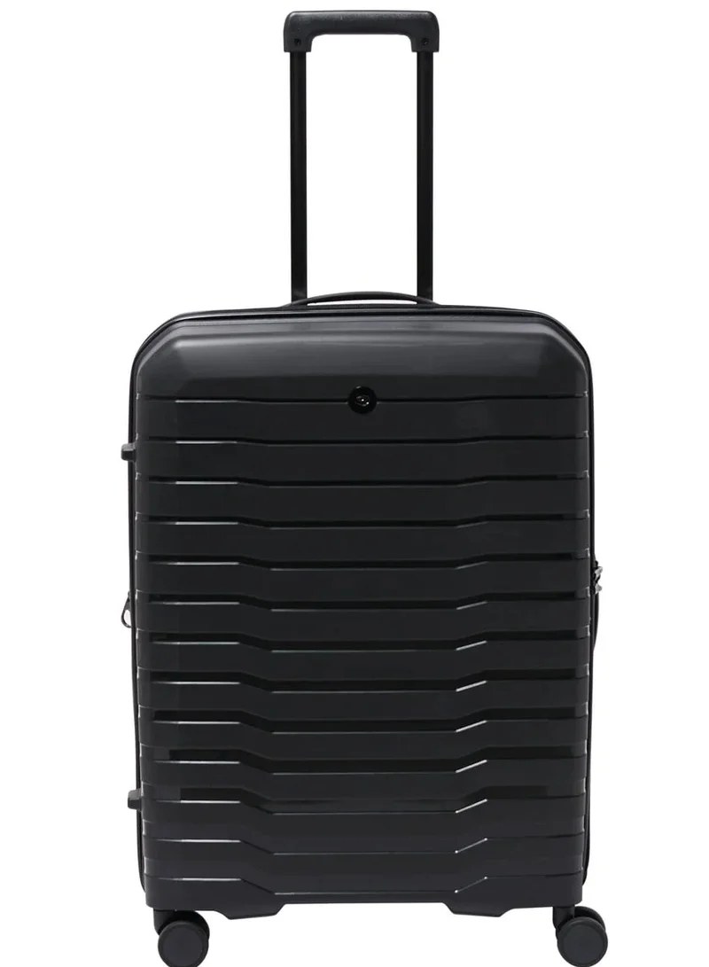 Echolac Black Lordnorth 3-Piece (58+68+77 Cm) Hardcase 4-Double Wheeled Expandable Luggage Trolley Set - Black  | Best Price UAE