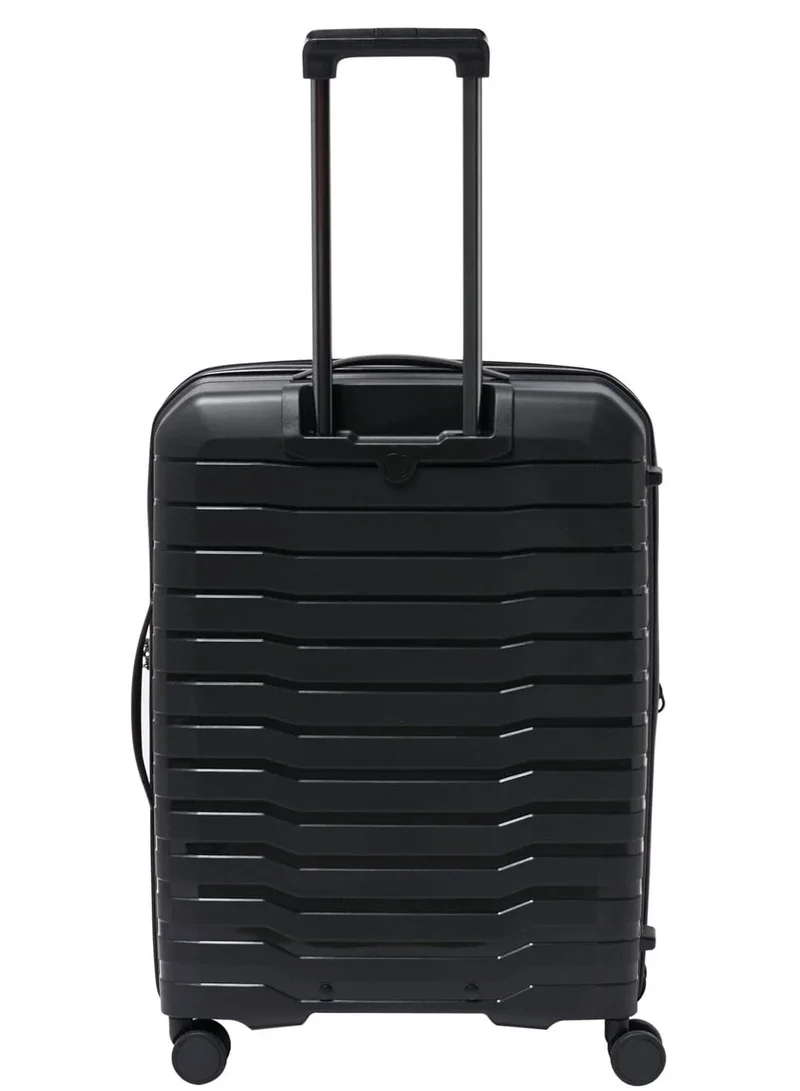 Echolac Black Lordnorth 3-Piece (58+68+77 Cm) Hardcase 4-Double Wheeled Expandable Luggage Trolley Set - Black  | Best Price UAE