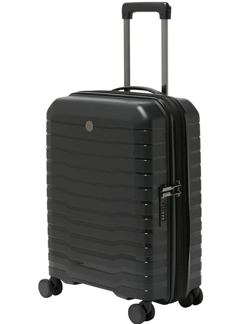 Echolac Black Lordnorth 3-Piece (58+68+77 Cm) Hardcase 4-Double Wheeled Expandable Luggage Trolley Set - Black  | Best Price UAE