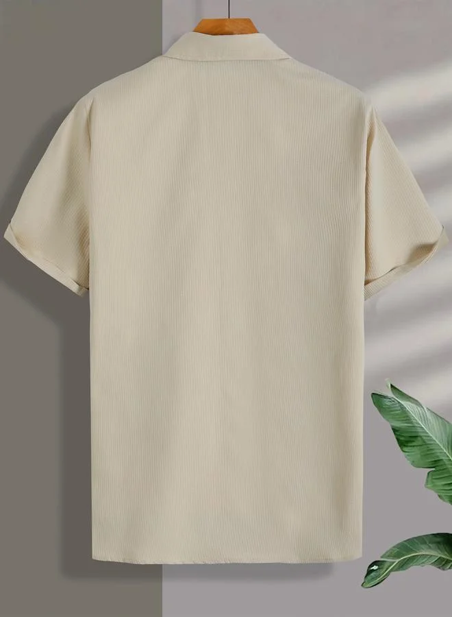 Take Two Men Plus Size Textured Shirt with Flap Pocket
