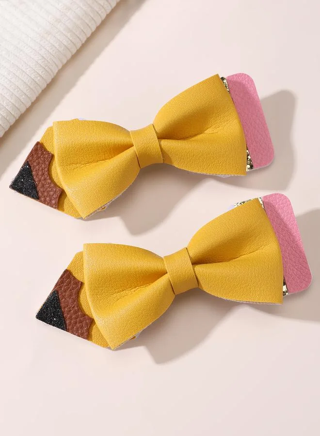 Take Two Set of 2 - Pencil Style Bow Hair Clips
