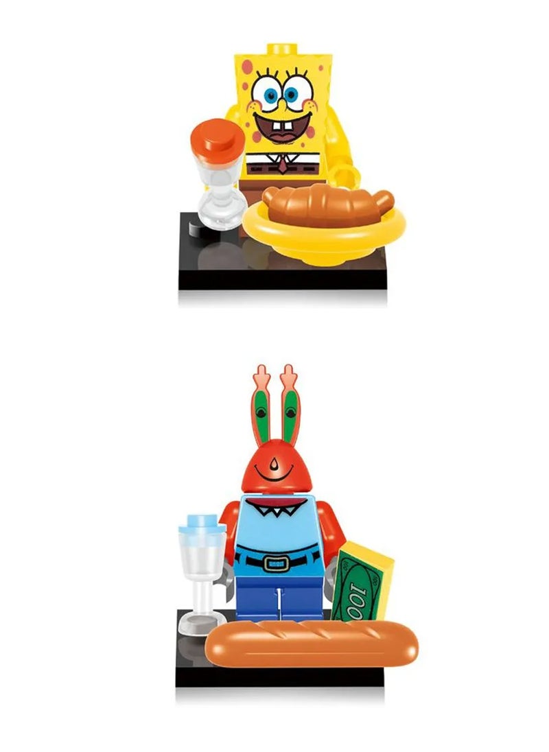 Generic - LEGO SpongeBob, SpongeBob Figures - Patrick, Squidward, and Krabby Patty, LEGO Minifigures with Accessories, LEGO SpongeBob, Figures of Patrick, Squidward, and Krabby Patty, LEGO Minifigures with Accessories, LEGO Blocks for Kids, LEGO for Children - Image 1