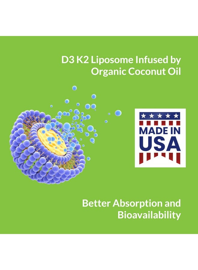 UpNourish Liposomal Vitamin D3 50000 IU (Vitamina D3 de 50000) with 1000 mcg Vitamin K, High Dose Vitamin D3 K2, Vitamin D 50000 IU with K1, K2 MK-4 and MK-7, 120 Mini Softgels - Image 2