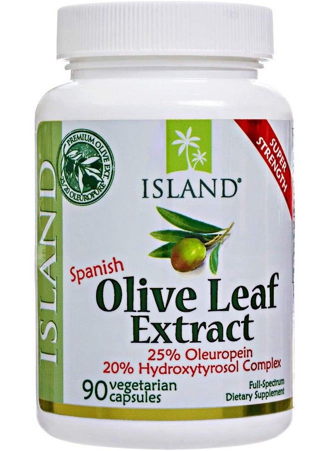 Island Nutrition - Olive Leaf Extract Capsules 25% Oleuropein (40% Total Polyphenols) Plus 20% Hydroxytyrosol Complex 100% Grown & Extracted In Spain (90 Caps) Real European Olive Leaf Extract - Image 1