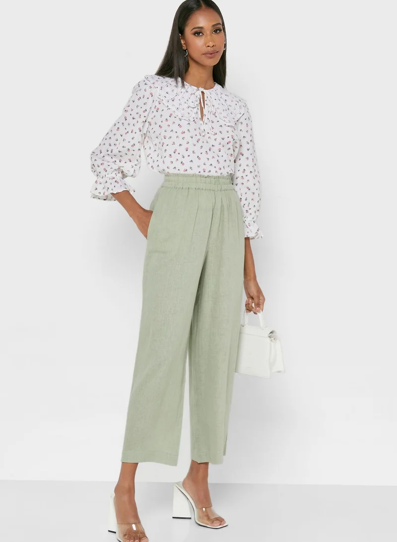 NEW LOOK Tie Neck Printed Top