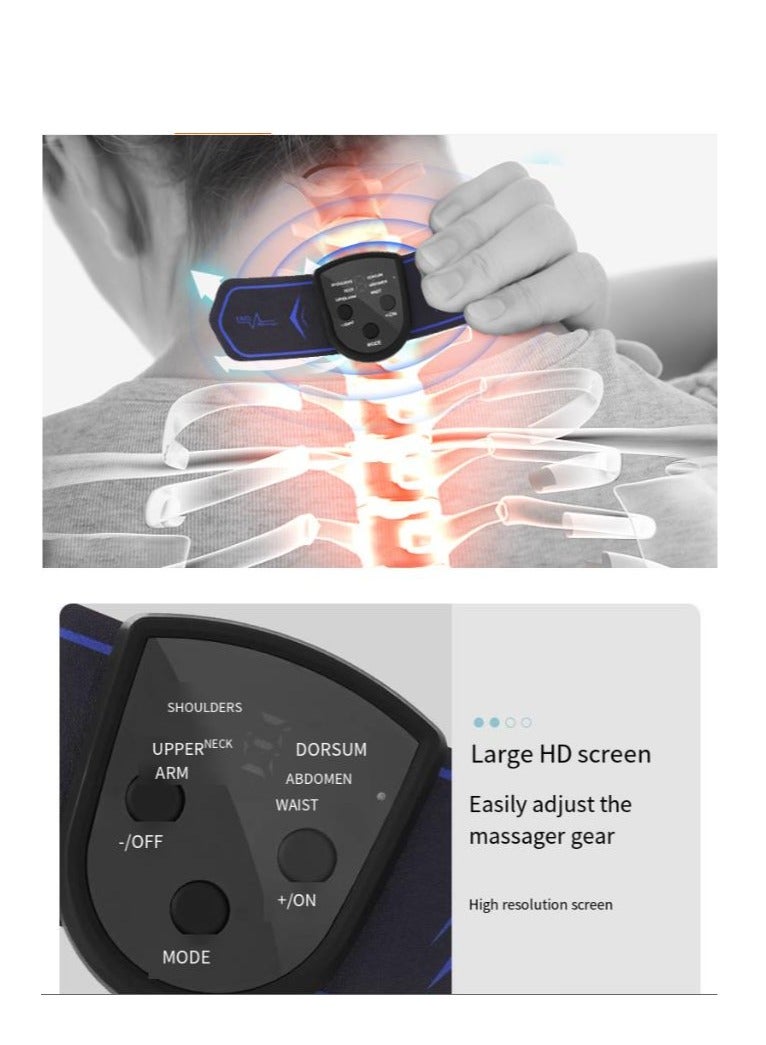 Y&D 2 Pcs EMS Lymphatic Drainage Massage Pad  Bioelectric Acupoints Massager Mat Adjustable with 9 Modes Massage  Portable Mini Patch For Arms Neck Shoulder Back Waist Legs Gift - Image 4