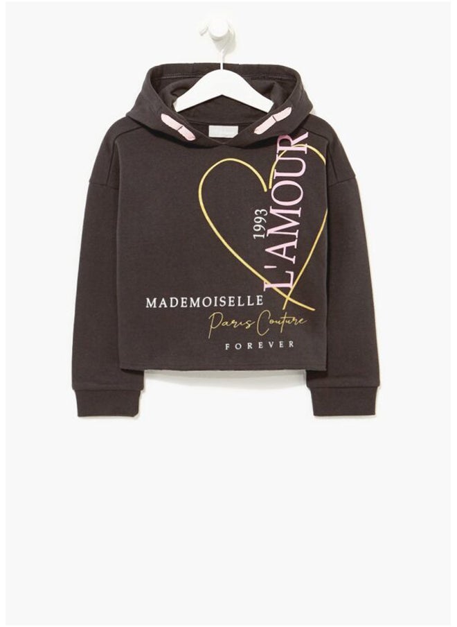 Matalan Girls Black Amour Hoodie 
