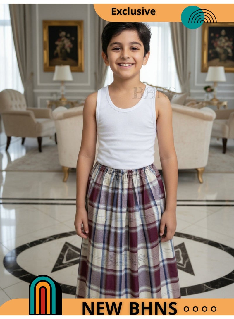 بهنس فوطة ولادي وزرة مطاط  للاولاد وزرة صيفي مريحة جدا وباردة لاطفال وزار ولادي معوز صارون فوطة اولاد صاروم اسباعية ولادية مناسب للمنزل والنوم واوقات الصلاة - Image 1