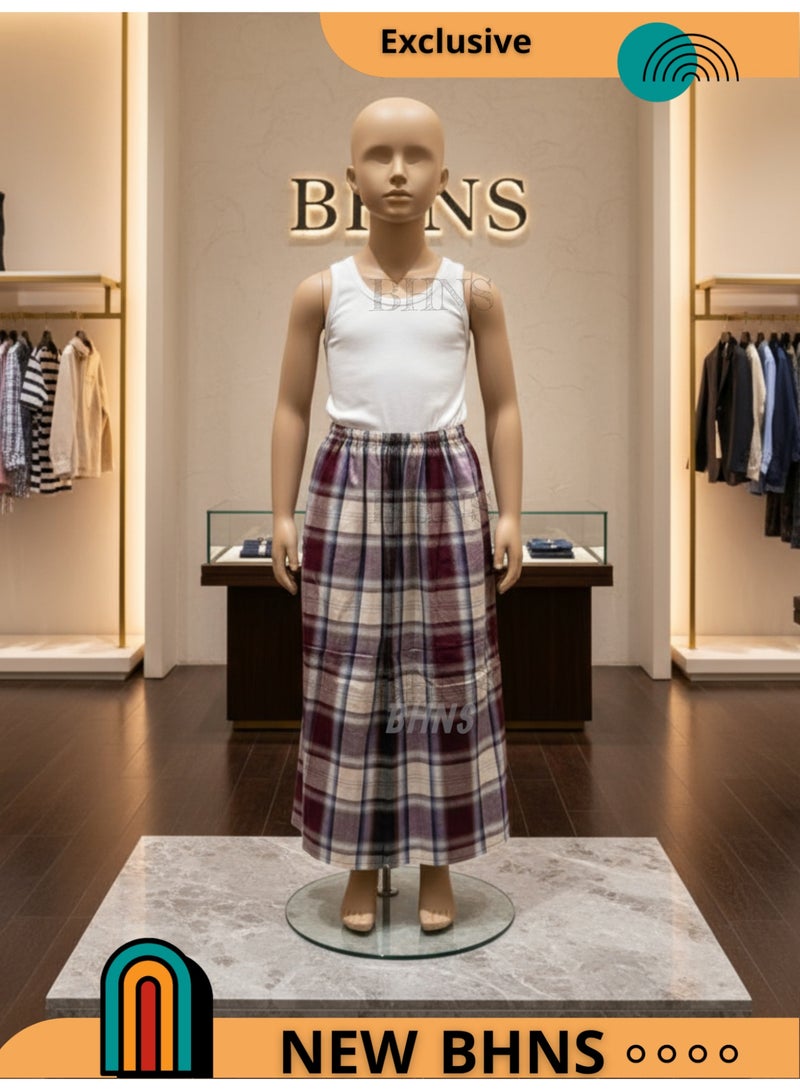 بهنس فوطة ولادي وزرة مطاط  للاولاد وزرة صيفي مريحة جدا وباردة لاطفال وزار ولادي معوز صارون فوطة اولاد صاروم اسباعية ولادية مناسب للمنزل والنوم واوقات الصلاة - Image 3