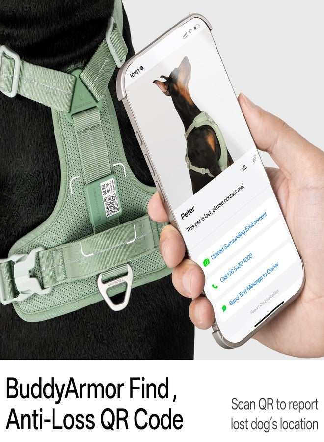 سترة BuddyArmor للكلاب مقاومة لجميع الأحوال الجوية، مزودة بغطاء عاكس، ورمز QR مضاد للضياع، وإبزيم قابل للتعديل وسريع الفتح، وغطاء مبطن ناعم يسمح بالتهوية للكلاب الصغيرة والمتوسطة (Super Reflect-Earth, S) - Image 3