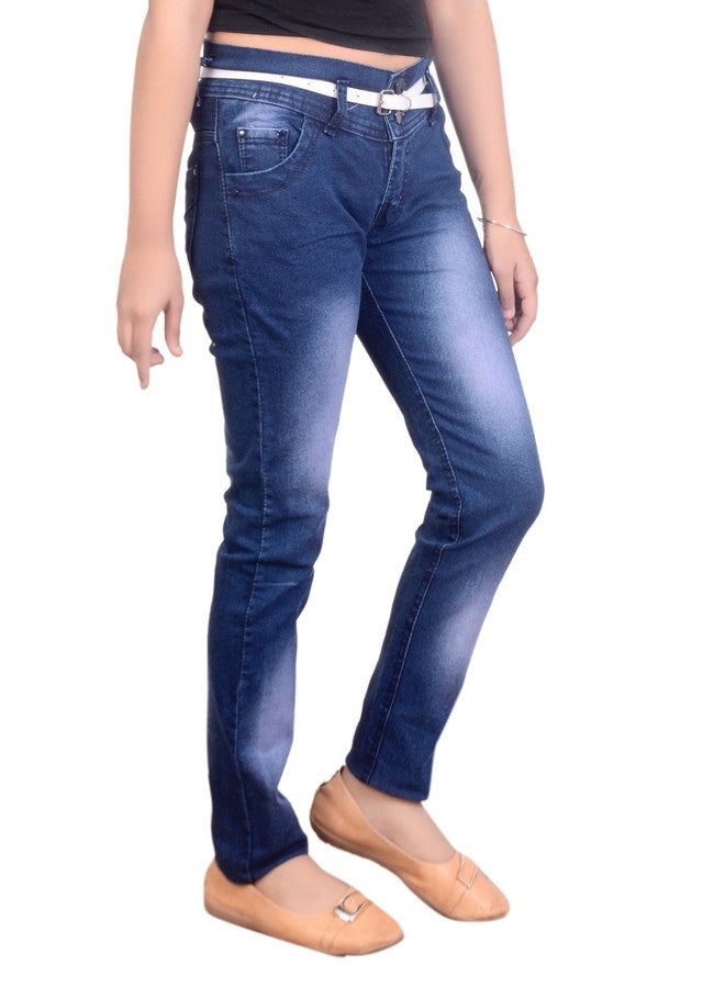 Malvina Girls' Skinny Fit Jeans (Mal-DBLU-JEANS-G-30_Blue_30) - Image 2