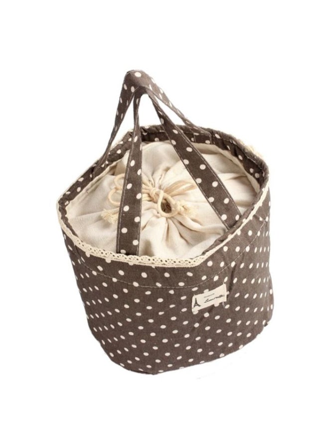 CYTHERIA Polka Dots Insulated Lunch Bag Brown - Image 1