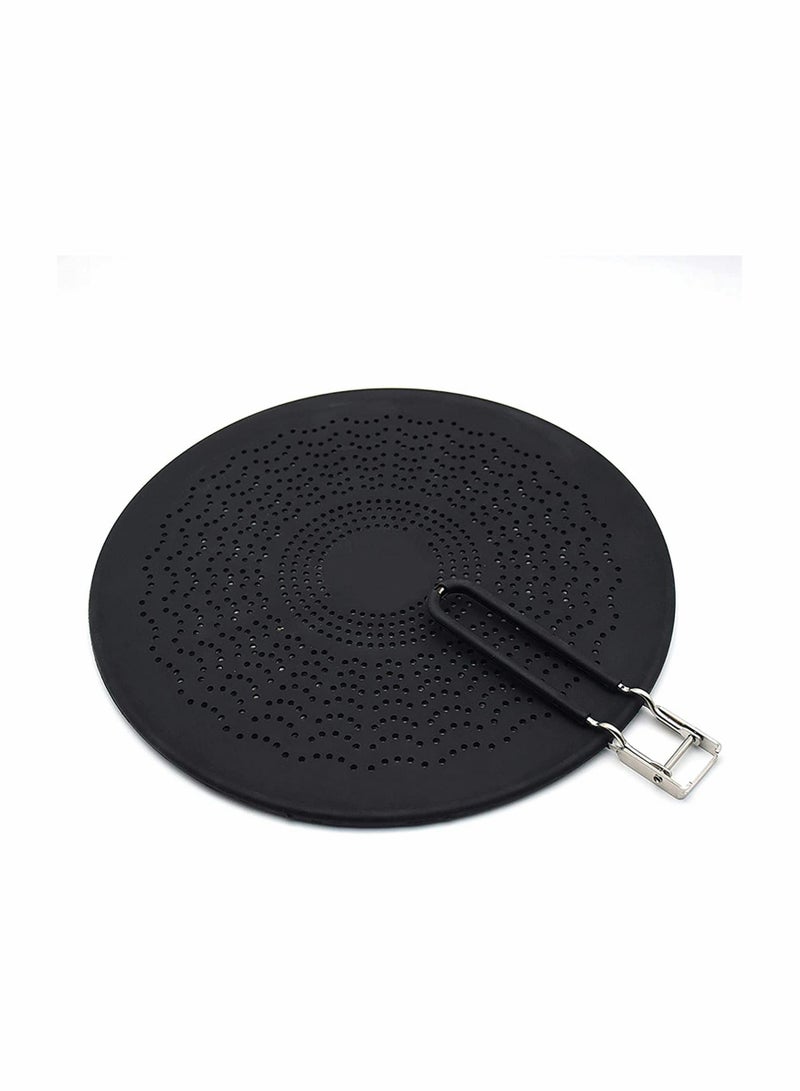 Y&D Silicone Splatter Screen, Pan Cover with Folding Handle, High Heat Resistant Oil Splash Guard, Insulation Cooling Mat - Image 1