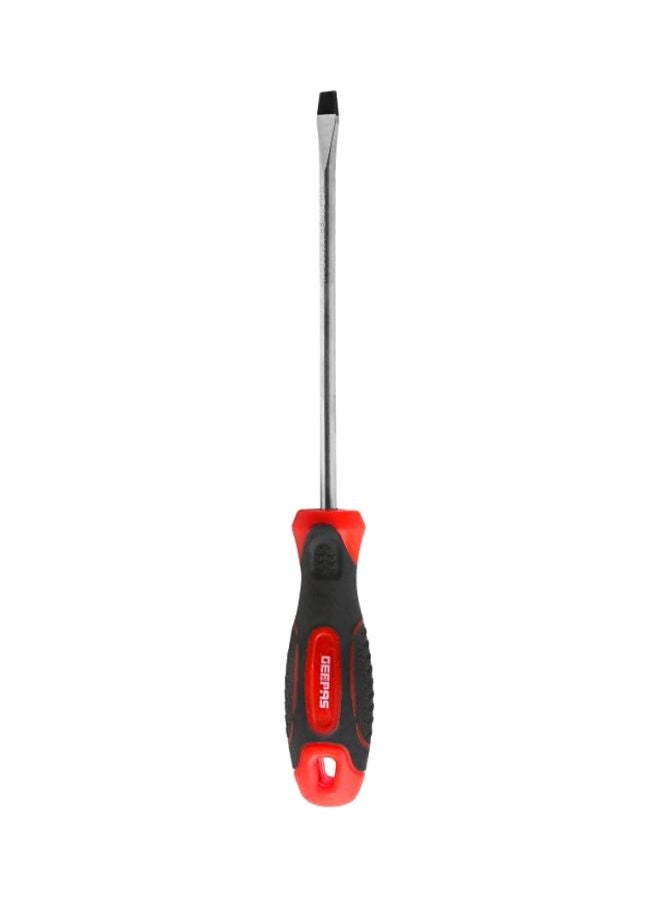 GEEPAS Slotted Screwdriver | With Soft Grip Rubber Insulated Ergonomic Handle - CR-V Build, Magnetic Tip And Hanging Hole For Easy Carry - Bicolored - (6.5x150mm) Silver/Black/Red - Image 1