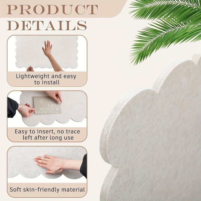 31 5 X 15 8 Inches Foldable Cork Bulletin Board Silvery Gray With Safe Removable Adhesive Tabs Scalloped Edge Design For Displaying Artwork Photos And Documents Vision Board Decor For Walls - Image 3