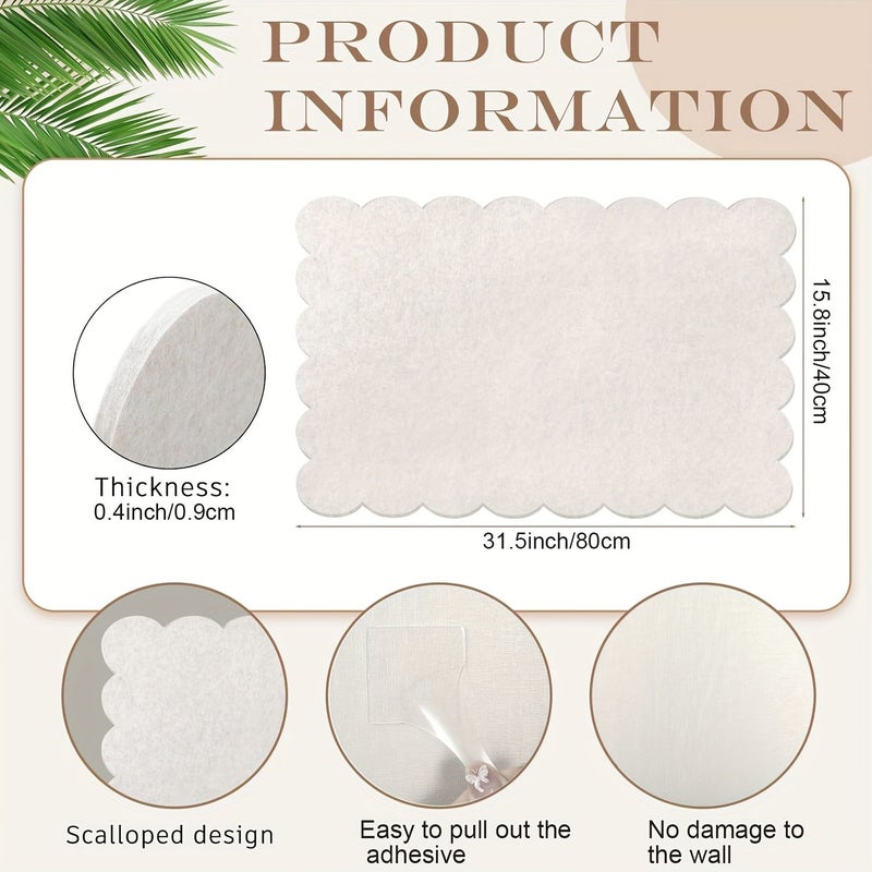 31 5 X 15 8 Inches Foldable Cork Bulletin Board Silvery Gray With Safe Removable Adhesive Tabs Scalloped Edge Design For Displaying Artwork Photos And Documents Vision Board Decor For Walls - Image 2
