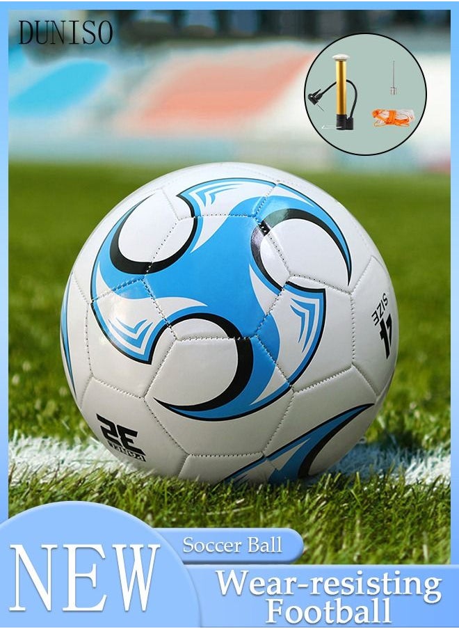 DUNISO Soccer Ball Size 5 High Quality Football For Training Playing Waterproof And Wear Resistant Football for Official Matches With Air Pump Net Bag And Ball Needles Indoor Outdoor Game Soccer Ball  - Image 1