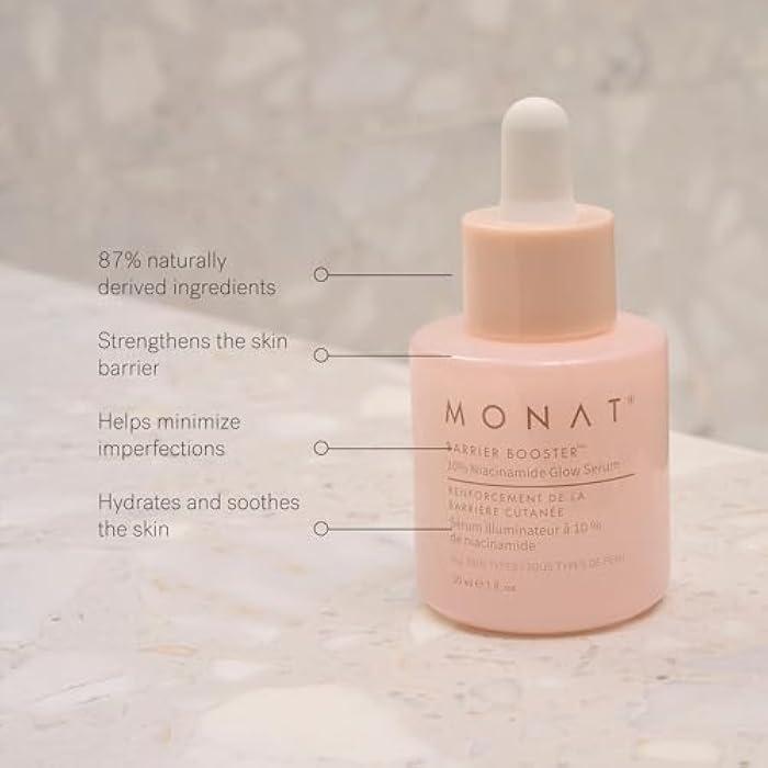 MONAT Barrier Booster™ Niacinamide Glow Serum – Lightweight, Fragrance-Free Face Serum - Hydrate, Strengthen, & Boost Skin Barrier – Layer-Ready Formula for Smooth, Glass-Skin Finish – 30 ml / 1 fl oz - Image 3
