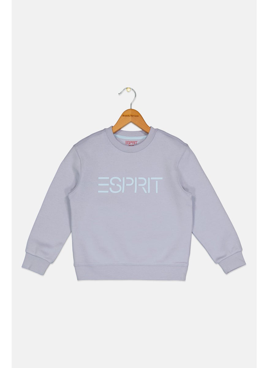 ESPRIT Kids Boy Graphic Printed Long Sleeve Sweatshirt, Lavender  - Image 1