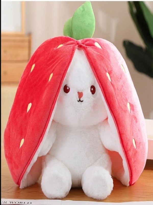 Pufu Toys Special Gift for Lover Strawberry Rabbit Special Design - Plush Rabbit Toy 35 cm  - Image 1