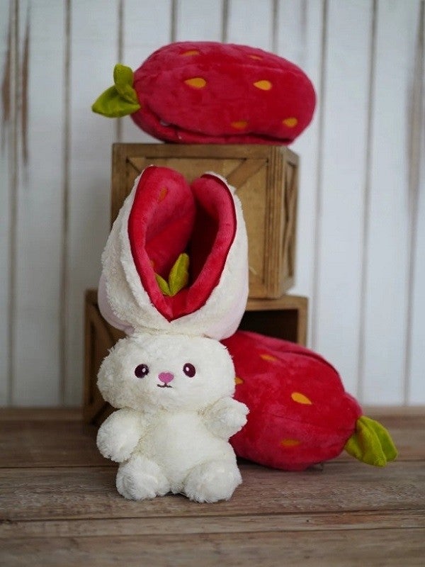Pufu Toys Special Gift for Lover Strawberry Rabbit Special Design - Plush Rabbit Toy 35 cm  - Image 2