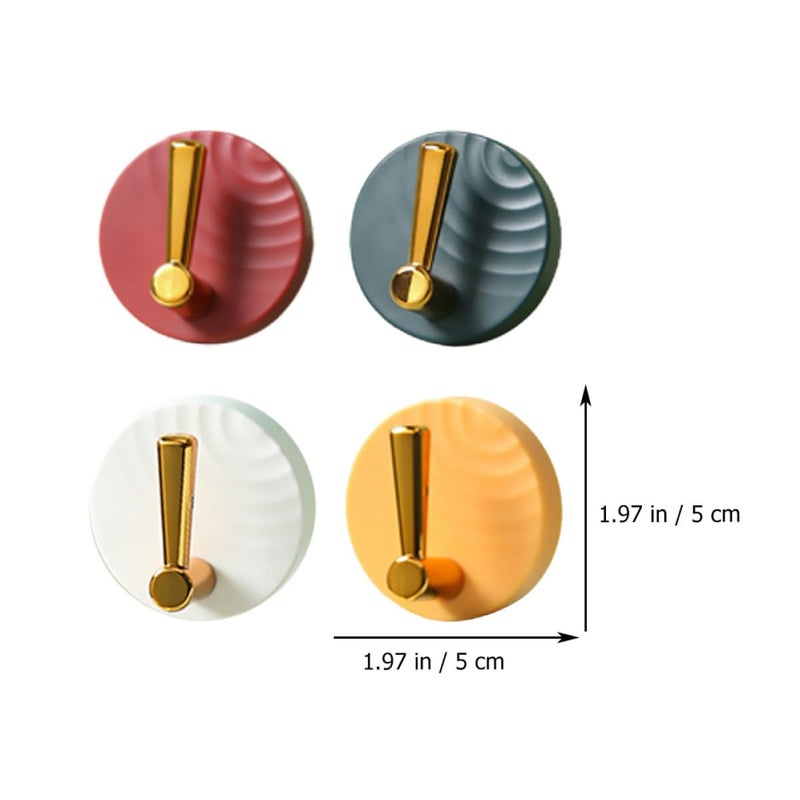 Wall Mounted Key Holder Hooks Set 4Pcs No Nails Decorative Door Hanger Multi Color Home Entryway Storage - Image 3