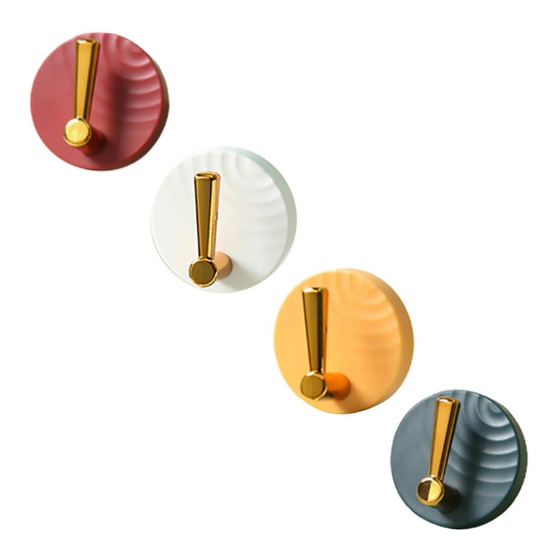Wall Mounted Key Holder Hooks Set 4Pcs No Nails Decorative Door Hanger Multi Color Home Entryway Storage - Image 2