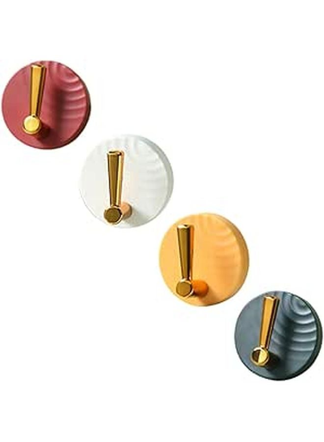 Wall Mounted Key Holder Hooks Set 4Pcs No Nails Decorative Door Hanger Multi Color Home Entryway Storage - Image 1
