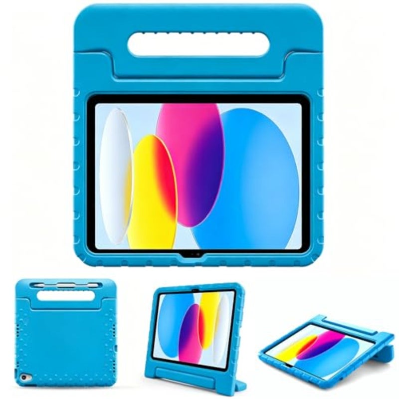 حافظة iPad 11th/10th Gen لعام 2025/2022، غطاء من البولي بروبيلين خفيف الوزن مقاوم للصدمات مع حامل قلم رصاص، مقبض قابل للتحويل باللون الأسود - Image 1