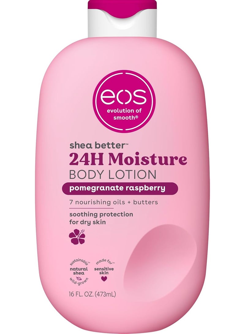 Shea Better Body Lotion- Pomegranate Raspberry, 24-Hour Moisture Skin Care, Lightweight & Non-Greasy, Made with Natural Shea, Vegan, 16 fl oz