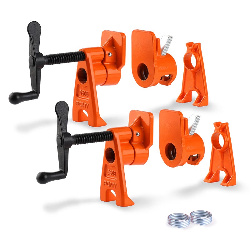 PONY PRO 2Pack HeavyDuty Wood Gluing Pipe Clamp Fixture for 34 Inch Black Pipe - Image 2