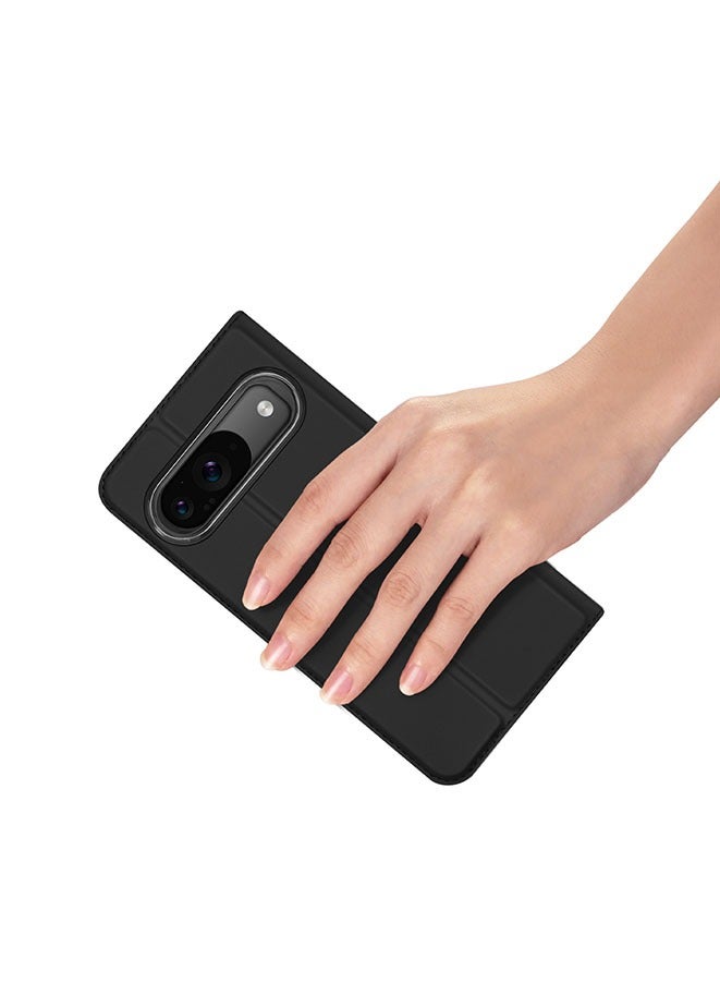 Muyixin حافظة لجهاز جوجل بكسل 9 / بكسل 9 برو حافظة جلدية قابلة للطي مع حامل بطاقة وإغلاق مغناطيسي (أسود) - Image 3