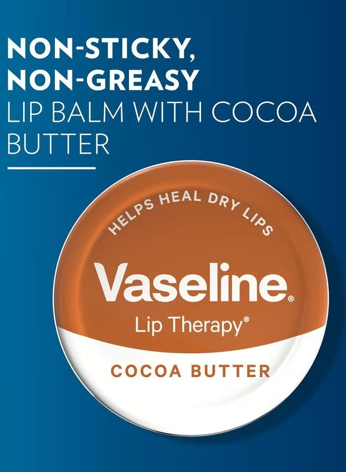Vaseline Lip Therapy Cocoa Butter – 3-Pack Moisturizing Lip Balm for Dry Lips – 20g Each - Image 2