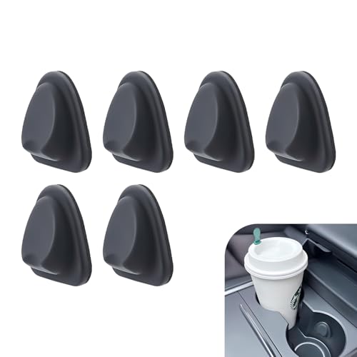 Zosgrew 6 PCS Upgrade Car Cup Holder Insert Position Limiter Antishake Silicone Car Water Bottle Stabilizer Selfadhesive Automotive Cup Holders Pad for Most Cars Black - Image 1