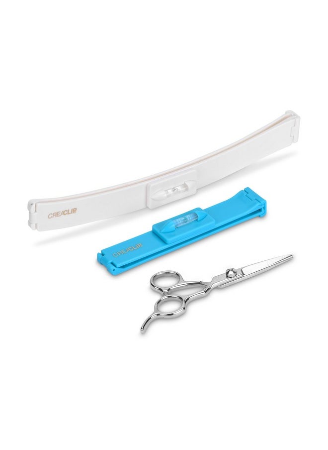 creaclip - Original CreaClip Set and Scissors Hair Cutting Tool - As seen on Shark Tank - DIY Hair Styling Kit for Layers Bangs Bobs Trims Split Ends Professional Shears Hair Cutting Scissors/Shear - Image 1