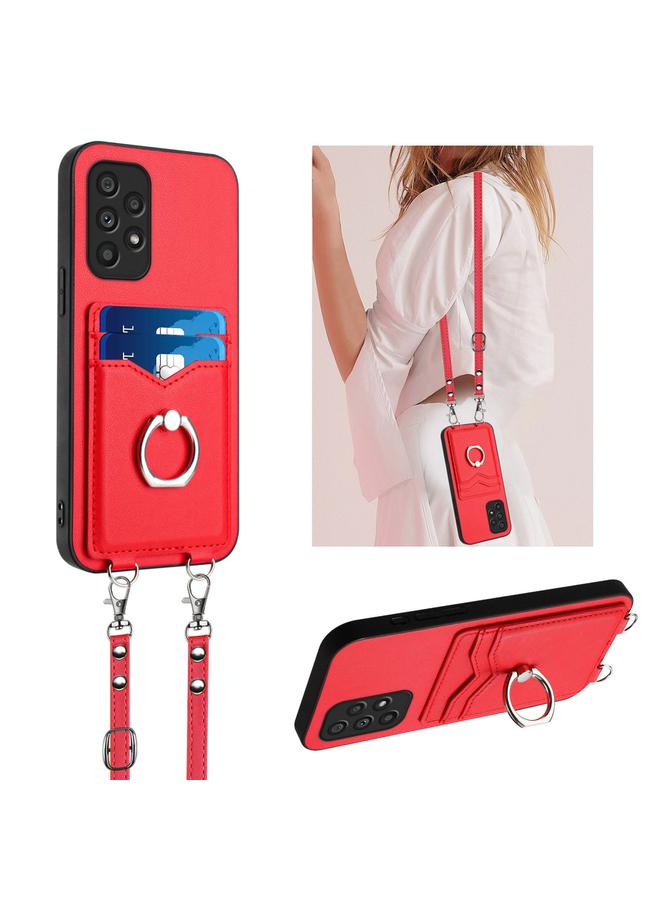 S-TOP Case For Samsung Galaxy A53 5G R20 Crossbody Rope Ring Card Holder Phone Case - Image 1