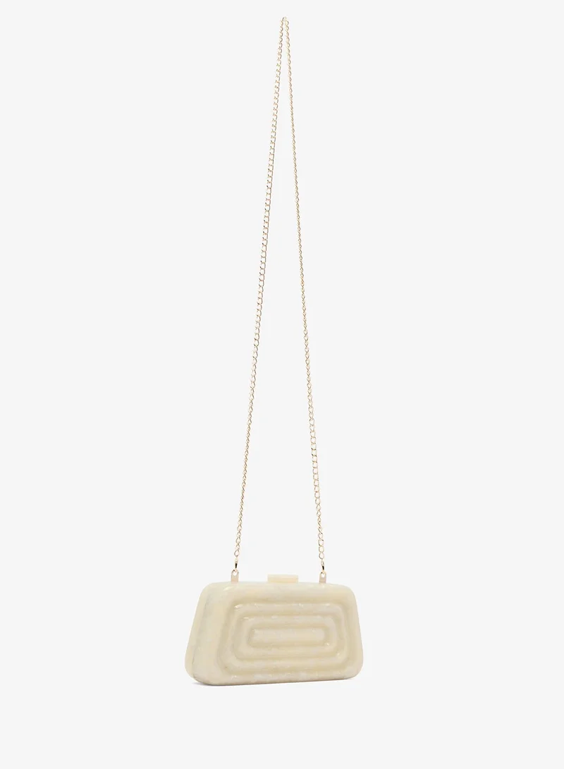 Ella Limited Edition White Resin Rectangle Statement Clutch for Women | Best Price UAE