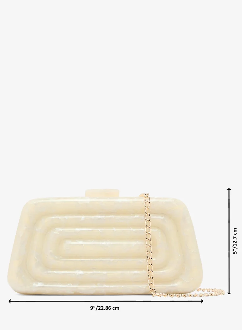 Ella Limited Edition White Resin Rectangle Statement Clutch for Women | Best Price UAE