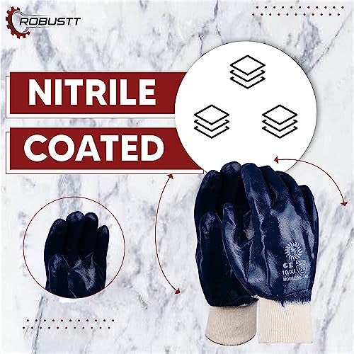 Robustt Industrial Safety Gloves Anti-Cut (Full Coated) for Finger and Hand Protection (Pack of 1), Heat Resistant, Cut Proof, Water Resistant, PVC Coated Polyester Hand Gloves - Image 5
