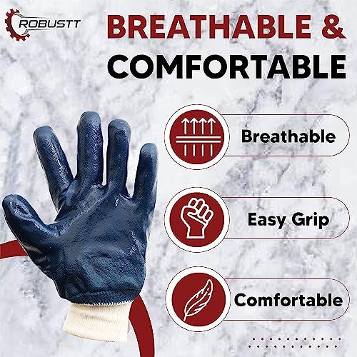 Robustt Industrial Safety Gloves Anti-Cut (Full Coated) for Finger and Hand Protection (Pack of 1), Heat Resistant, Cut Proof, Water Resistant, PVC Coated Polyester Hand Gloves - Image 3