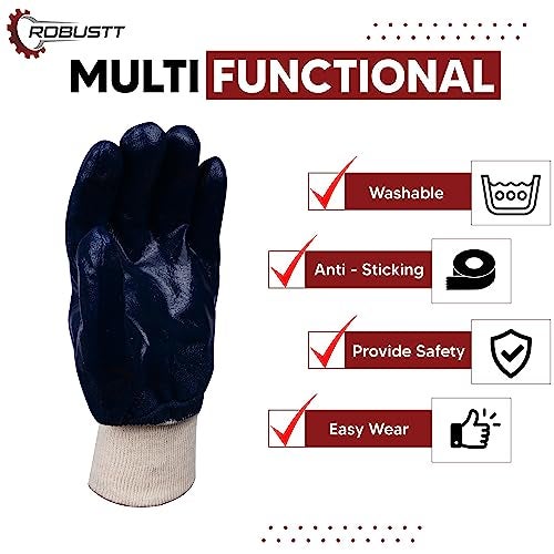 Robustt Industrial Safety Gloves Anti-Cut (Full Coated) for Finger and Hand Protection (Pack of 1), Heat Resistant, Cut Proof, Water Resistant, PVC Coated Polyester Hand Gloves - Image 4