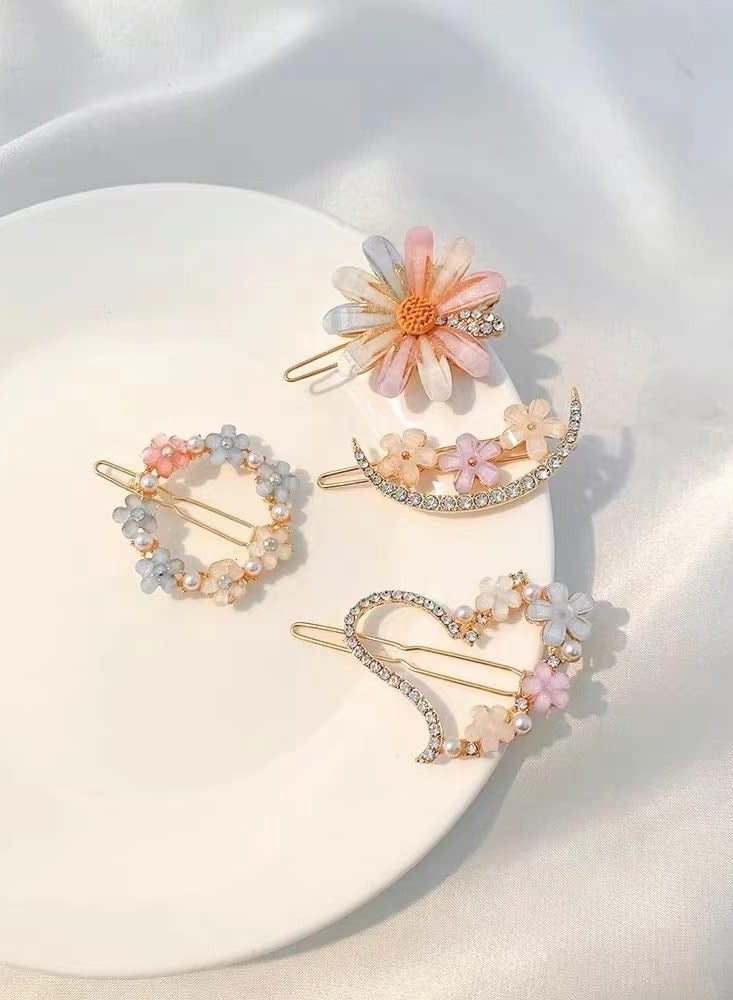 Excefore Rhinestone Hair Clips, Handmade Hair Barrettes - Image 5