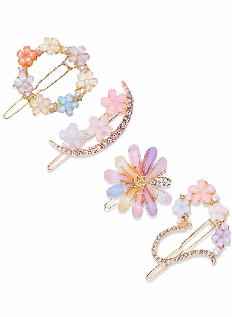 Excefore Rhinestone Hair Clips, Handmade Hair Barrettes - Image 1