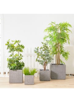 Fiber Clay Square Pot With Rough Design Outdoor Plants Pot Garden Decor| Decorative Planters For Home Garden 30x30x30 cm - Dark Grey 231202708943 - pzsku/Z8857A9AADB29CDB51A6AZ/45/_/1730975191/f94be6d9-f3a0-4522-a8c4-4d95cb32d0c0