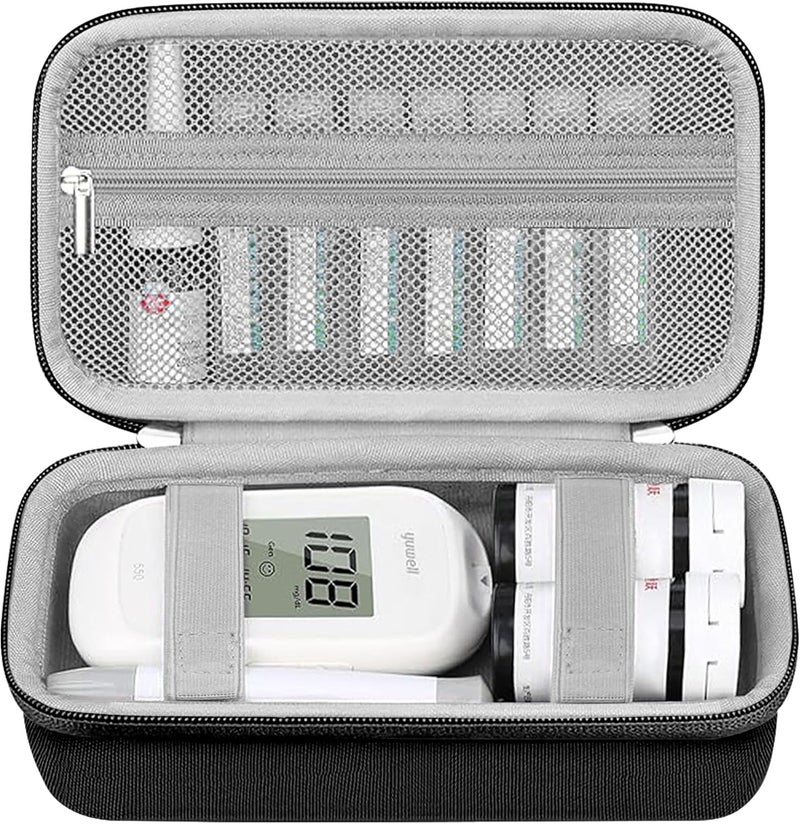 Leayjeen Leayjeen Diabetic Supplies Travel Case Compatible with Blood Glucose Monitor Kit to Hold Glucose Teste r,Blood Glucose Test Strips,Blood Collection Needles and Diabetic Testing Accessories(Case Only) 