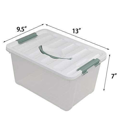 Saedy 14 Quart Latching Box, Great Funtionality Plastic Storage Bin with Lid, Clear Transparent Box with Handles - Image 5