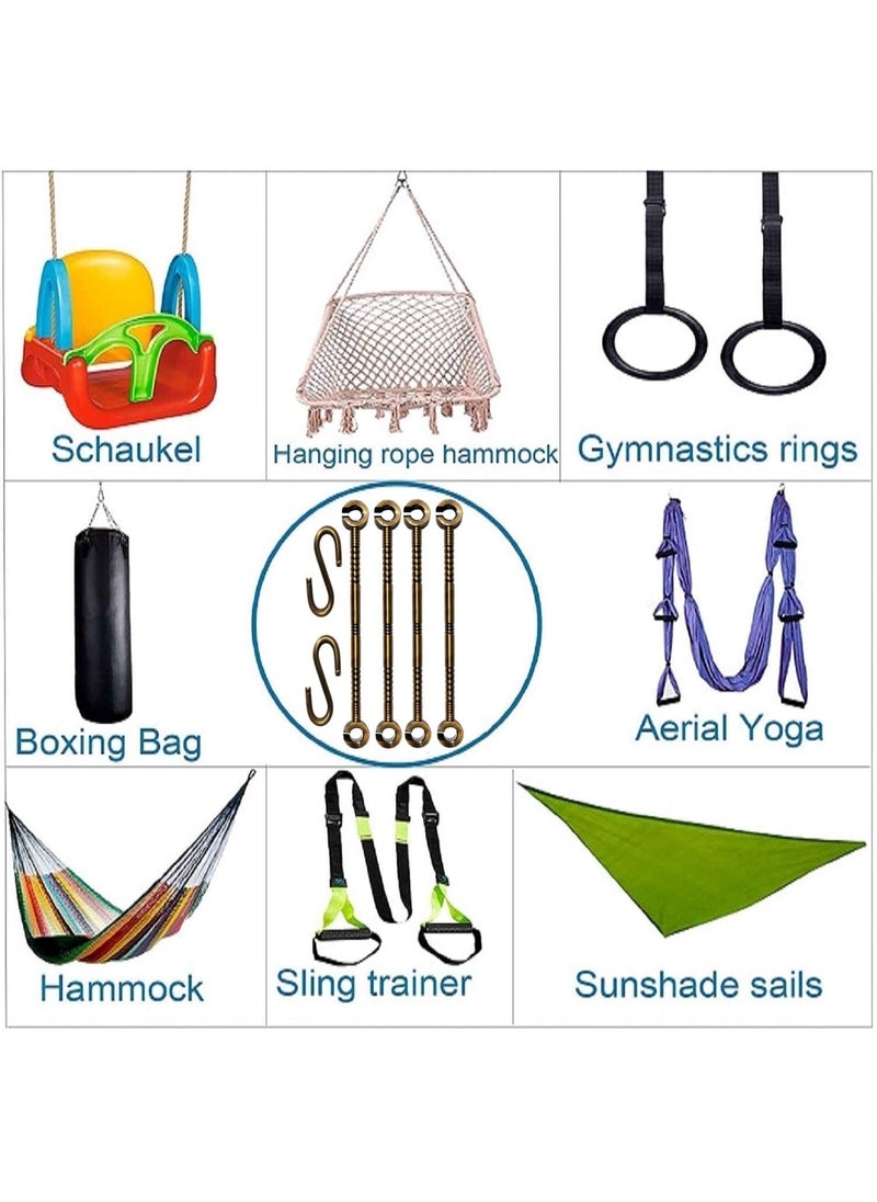 kaushalendra kaushalendra Brass Antic Finish S Hooks 12mm 300kg Capacity IndoorOutdoor Hanging Solution 2 Links 2 Hooks  - Image 3