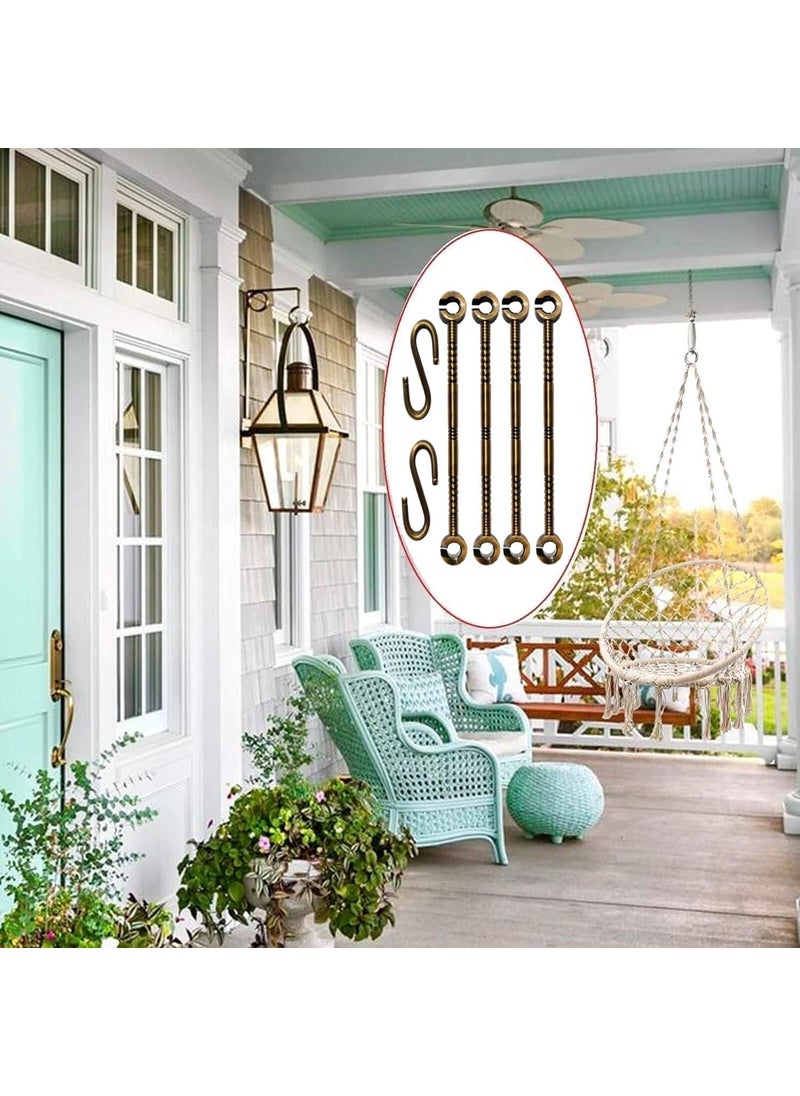kaushalendra kaushalendra Brass Antic Finish S Hooks 12mm 300kg Capacity IndoorOutdoor Hanging Solution 2 Links 2 Hooks  - Image 4